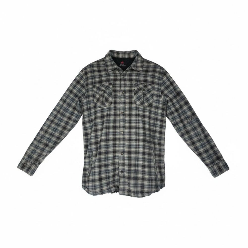 Metal Mulisha Sherpa Lined Plaid Flannel Shirt Jacket Men’s L